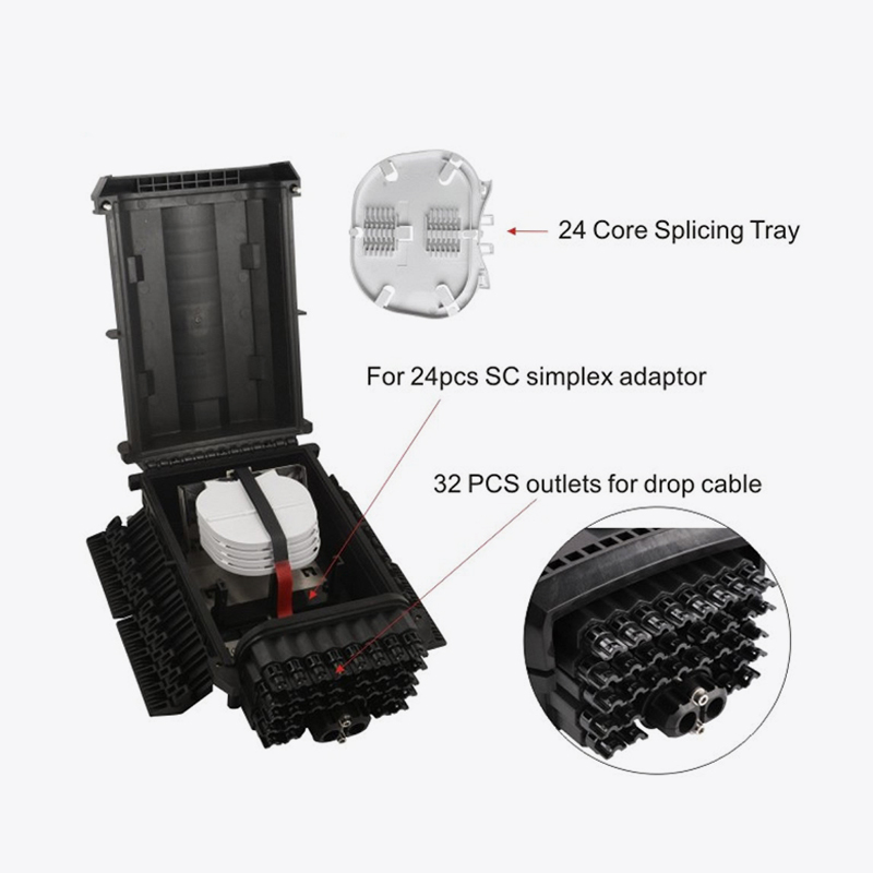 T6-088-E 96 Core Fiber Optic Splice Lukning / 32 Core FTTH Box